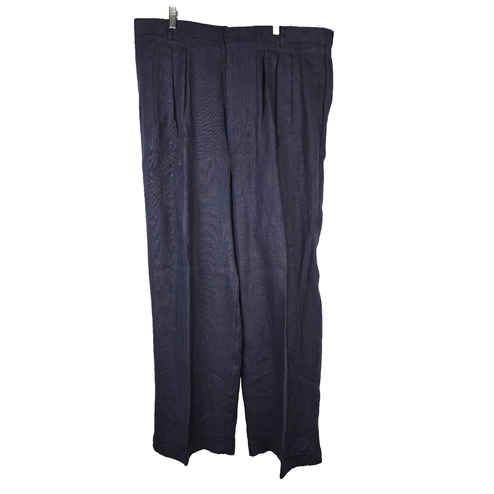 Men's Navy Pleated Chinos Pants